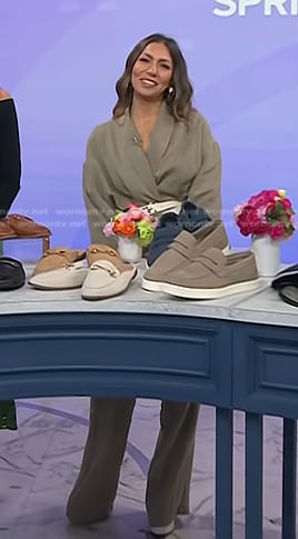 Melissa Garcia’s khaki kimono jacket and pants on Today