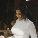 Mia’s white lace-up back dress on The Real Housewives of Potomac