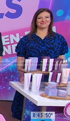 Michelle Jacobs’s blue printed shirtdress on Good Morning America