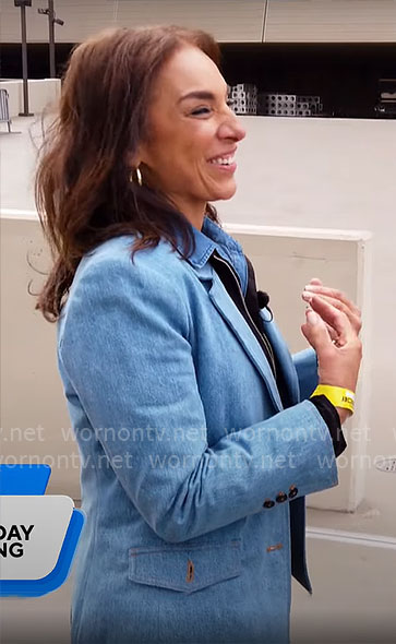 Michelle Miller’s denim blazer on CBS Mornings