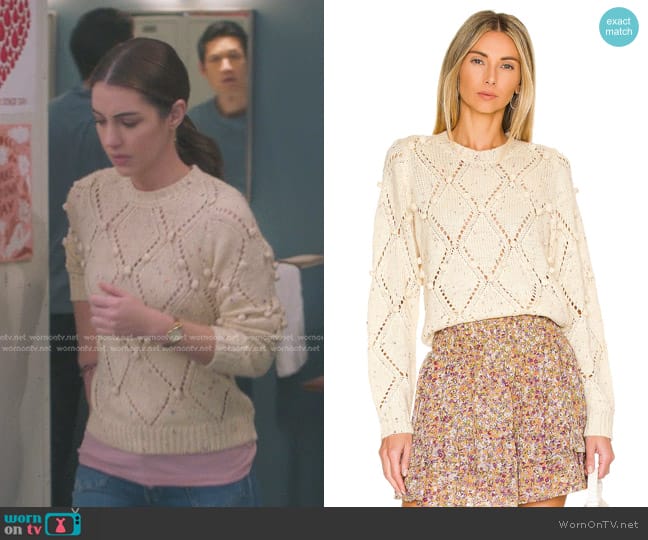 MinkPink Sabrina Pom Pom Sweater worn by Jules Millin (Adelaide Kane) on Greys Anatomy