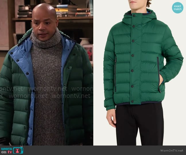 Moncler Rosiere Reversible Down Jacket worn by Trey Taylor (Donald Faison) on Extended Family