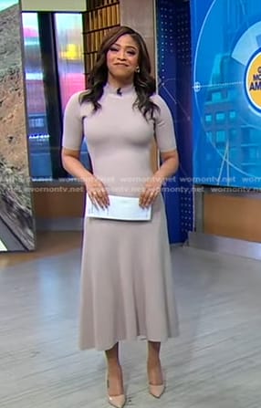 Morgan’s mock neck knit midi dress on Good Morning America