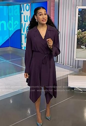 Morgan’s purple handkerchief hem dress on NBC News Daily