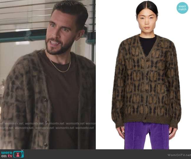 Needles Khaki Papillon Cardigan worn by (Josh Segarra) on Abbott Elementary