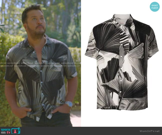Osklen Abstract-Print Short-Sleeved Shirt worn by Luke Bryan on American Idol