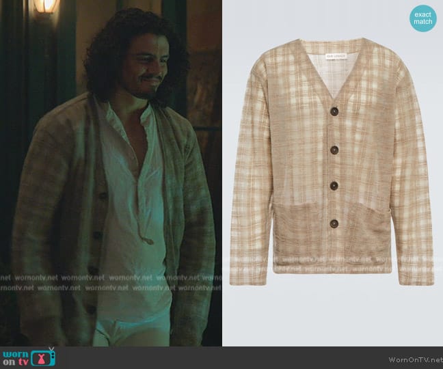 Our Legacy The Cardigan checked cardigan worn by (Tommy Martinez) on Good Trouble