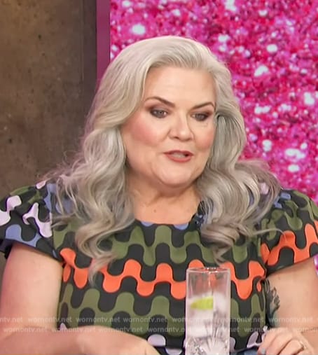Paula’s printed cap sleeve dress on Access Hollywood