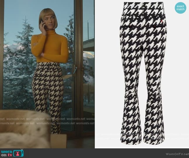 Perfect Moment Houndstooth Aurora High Waist Pants worn by Imogene (Violett Beane) on Death and Other Details