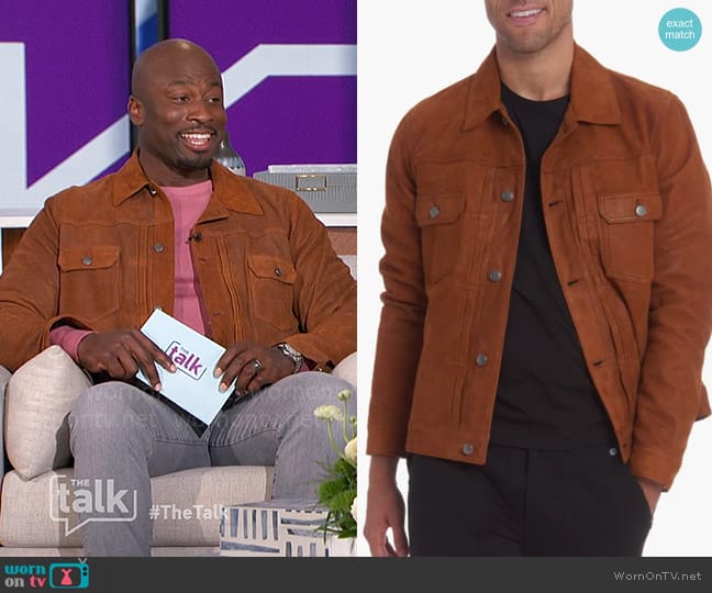 Pino by Pinoporte Leather Jacket worn by Akbar Gbajabiamila on The Talk