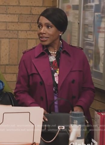Barbara’s purple trench coat on Abbott Elementary