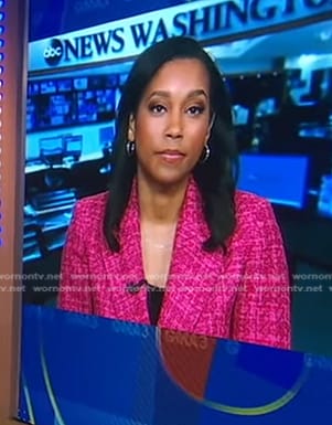 Rachel’s pink tweed blazer on Good Morning America