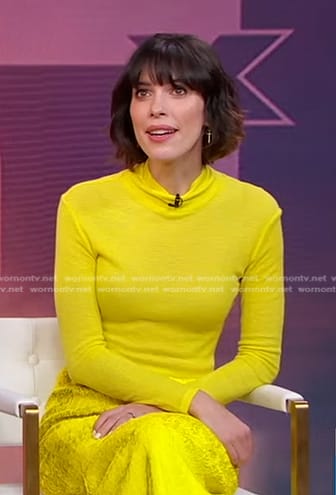 Rebecca Hall’s yellow turtleneck on Good Morning America
