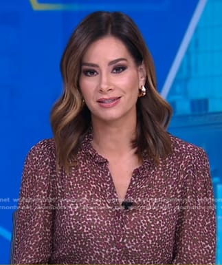 Rebecca’s pink floral blouse on Good Morning America
