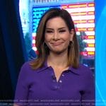 Rebecca’s purple ribbed polo on Good Morning America