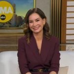 Rebecca's burgundy double breasted blazer on Good Morning America