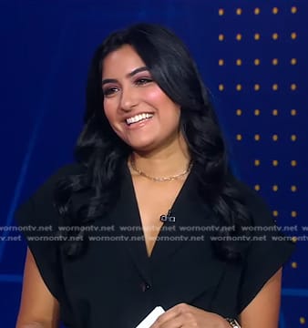 Reena’s black button front midi dress on Good Morning America