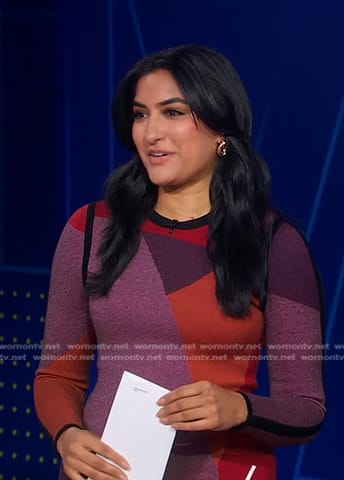 Reena’s colorblock knit dress on Good Morning America