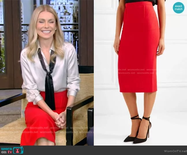 Roland Mouret Arreton Skirt worn by Kelly Ripa on Live with Kelly and Mark
