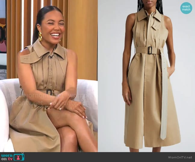 Sacai Sleeveless Gabardine Coat Dress worn by Emma Grede on CBS Mornings