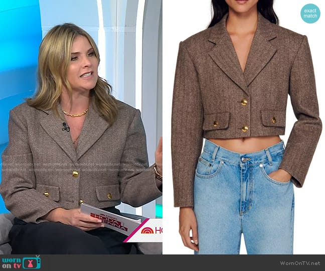 Sandro Lonny Cropped Jacket worn by Jenna Bush Hager on Today