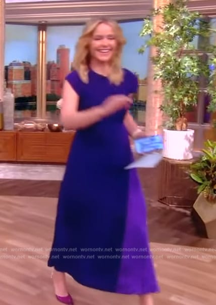 Sara’s cape sleeve midi dress on The View