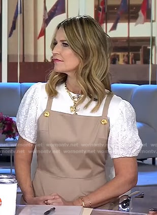 Savannah’s white eyelet puff sleeve top on Today