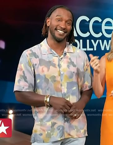 Scott’s floral print shirt on Access Hollywood