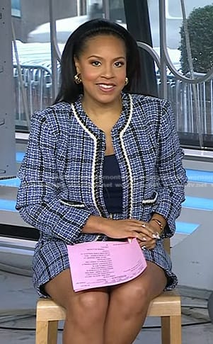 Sheinelle’s blue tweed jacket and skirt on Today