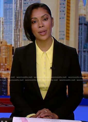 Shirleen Allicot’s yellow ribbed polo top on Good Morning America
