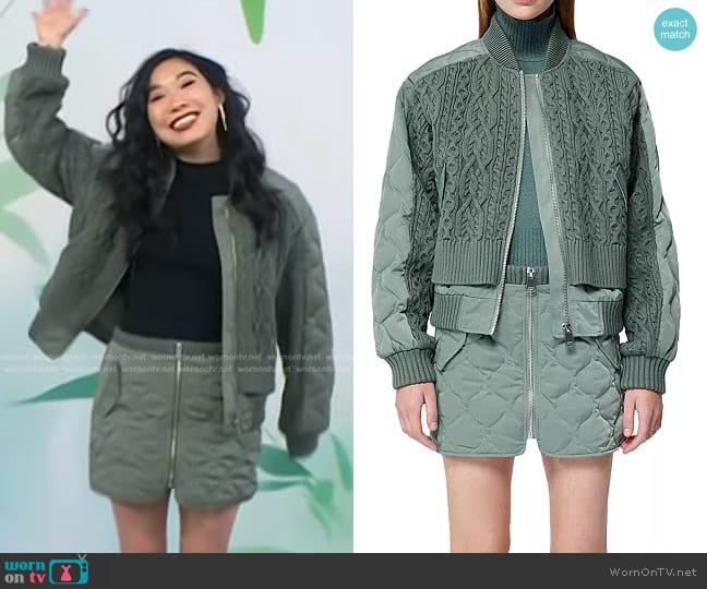 Simkhai Rollins Mixed Media Jacket worn by Awkwafina on Today