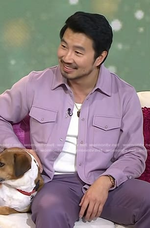 Simu Liu’s lilac button down shirt on Today