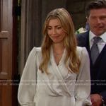 Sloan’s white wrap mini dress on Days of our Lives