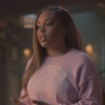 Sloane’s pink graphic sweatshirt on Grown-ish