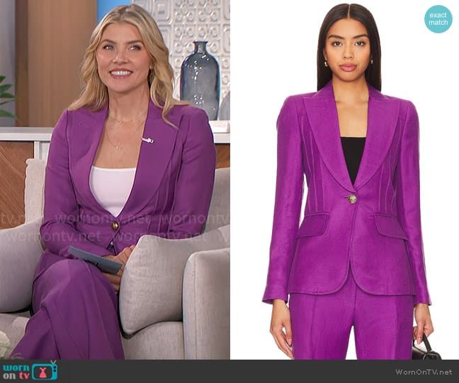 Smythe Pintuck Blazer in Violet worn by Amanda Kloots on The Talk