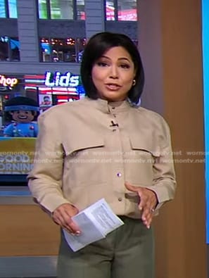 Stephanie’s beige utility shirt on Good Morning America