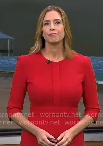 Stephanie Abrams’ red dress on CBS Mornings
