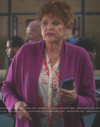 Sue Blevins’s white floral blouse on 9-1-1