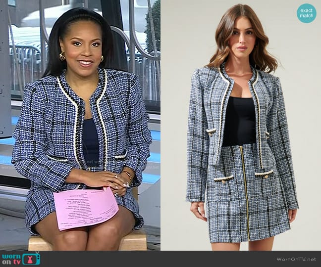 Sugarlips Audrey Tweed Blazer worn by Sheinelle Jones on Today