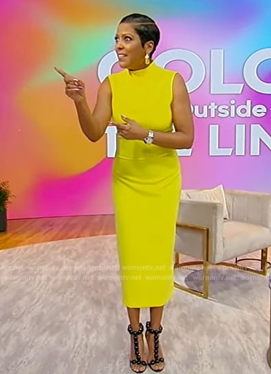 Tamron’s black sandals on Tamron Hall Show