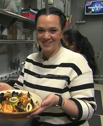 Tatiana Rosana’s white striped sweater on Today