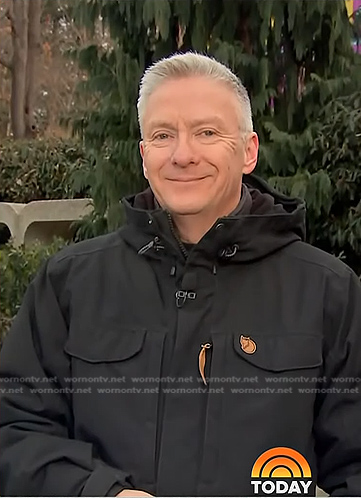 Tom Costello’s black hooded jacket on Today