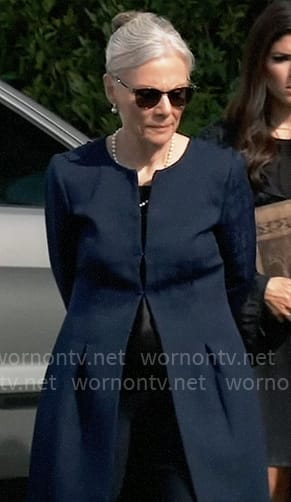 Tracy’s navy coat on General Hospital