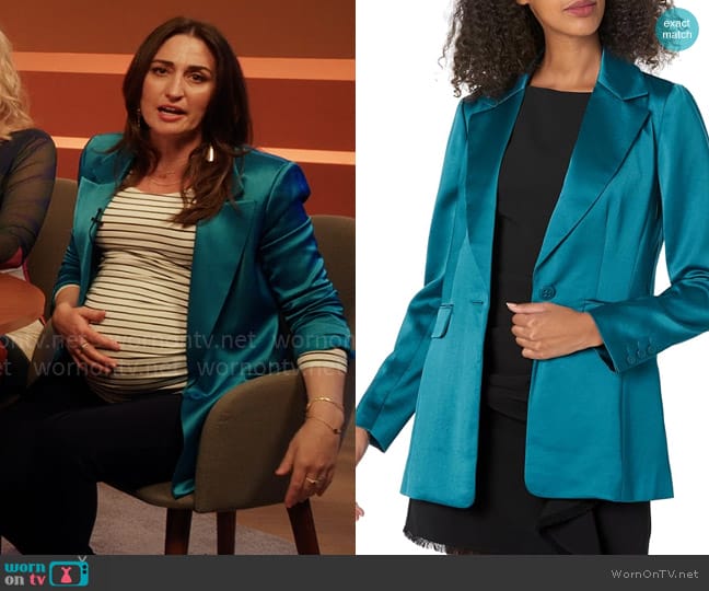 Trina Turk Park Avenue Jacket worn by Dawn Solano (Sara Bareilles) on Girls5eva