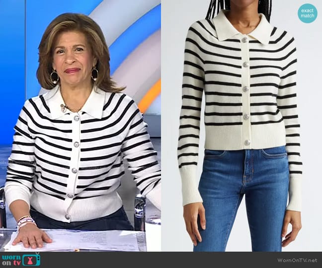 Veronica Beard Cheshire Cashmere Cardigan Sweater worn by Hoda Kotb on Today