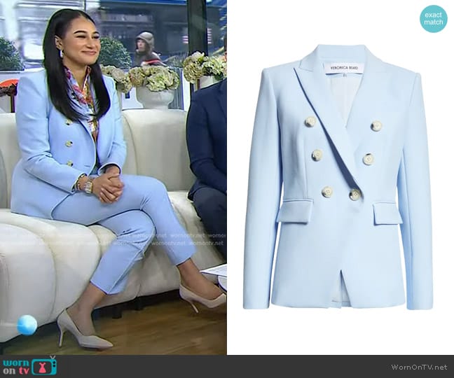 Veronica Beard Miller Dickey Jacket in Ice Blue worn by Morgan Radford on Today