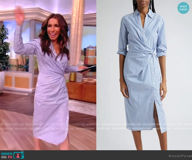 Veronica Beard Wright Striped Cotton Poplin Midi-Dress worn by Alyssa Farah Griffin on The View