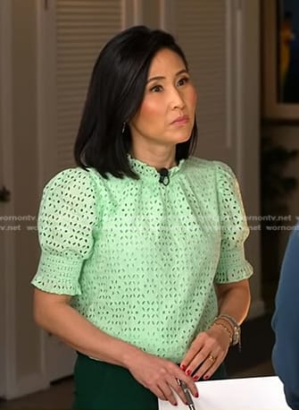Vicky’s green eyelet top on Today