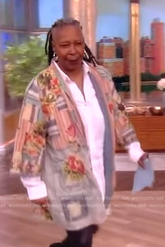 Whoopi’s patchwork cardigan on The View
