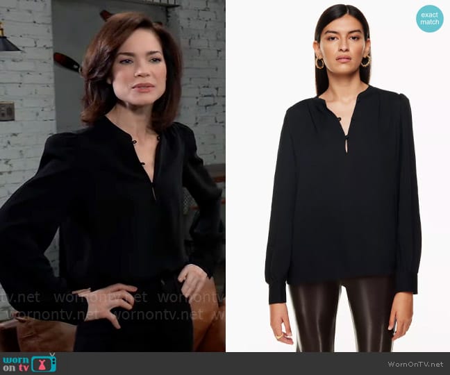 Wilfred Ava Blouse worn by Elizabeth Webber (Rebecca Herbst) on General Hospital